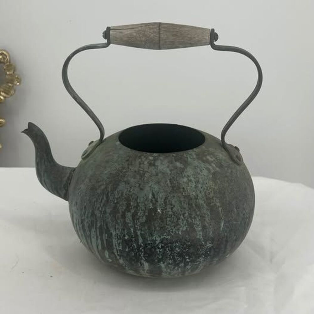 Vintage Patina Copper Tea Kettle